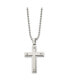 Brushed and Polished Cross Pendant on a Ball Chain Necklace
