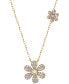 ფოტო #1 პროდუქტის Cubic Zirconia Double Flower Pendant Necklace in 18k Gold-Plated Sterling Silver, 16" + 2" extender