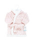 Фото #2 товара Baby Girls Plush Animal Face Bathrobe, Pink Polka Dot, 0-9 Months