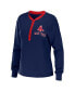 Фото #3 товара Women's Navy Boston Red Sox Waffle Henley Long Sleeve T-shirt