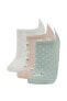Фото #1 товара Носки defacto Комплект из 3-х женских носков из хлопка с цветочным узором B6024AXNS