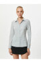 Фото #3 товара Рубашка женская Koton Классическая с длинным рукавом и карманом