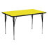 Фото #1 товара 30''W X 60''L Rectangular Yellow Hp Laminate Activity Table - Standard Height Adjustable Legs