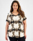 Plus Size Lush Print V-Neck Top, Created for Macy's