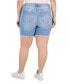 ფოტო #2 პროდუქტის Trendy Plus Size Frayed Bermuda Denim Shorts