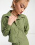 Фото #3 товара Heartbreak cropped shirt co-ord in green gingham