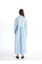 Фото #4 товара Платье женское LC WAIKIKI Модест полосатое с воротником и длинными рукавами