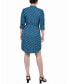 Фото #2 товара Petite 3/4 Rouched Sleeve Dress with Belt