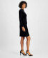 ფოტო #3 პროდუქტის Petite Mock-Neck Long-Sleeve Velvet Bodycon Dress