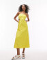 Topshop scallop edge midi dress in yellow Желтый, 36 - фото #1