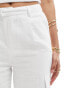 Kaiia linen look wide leg pocket detail trousers co-ord in white