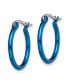 ფოტო #2 პროდუქტის Stainless Steel Polished Blue plated Hoop Earrings