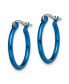 Фото #2 товара Stainless Steel Polished Blue plated Hoop Earrings