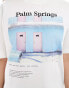 Фото #3 товара ONLY oversized t-shirt with palm spring print in white