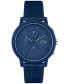 ფოტო #1 პროდუქტის Men's L 12.12. Chrono Navy Blue Silicone Strap Watch 43mm