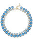 Фото #1 товара On 34th gold-Tone Color Crystal & Stone All-Around Collar Necklace, 16" + 2" extender, Created for Macy's