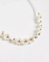 Фото #4 товара True Decadence flower pearl necklace in white