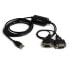StarTech.com 2 Port FTDI USB to Serial RS232 Adapter Cable with COM Retention - Black - 2.1 m - USB 2.0 A - 2 x DB-9 - Male - Male