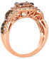 Фото #2 товара Peach Morganite (1-1/2 ct. t.w.) & Diamond (1-1/20 ct. t.w.) Halo Statement Ring in 14k Rose Gold