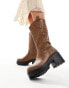 KOI Wintu long chunky western boots in brown Коричневый, 41 - фото #2