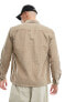 River Island long sleeve corduroy pocket shirt in medium stone