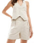 Фото #2 товара Pretty Lavish linen blend shorts co-ord in natural