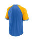 ფოტო #2 პროდუქტის Men's Powder Blue Los Angeles Chargers Second Wind Raglan V-Neck T-shirt