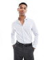 Фото #1 товара ASOS DESIGN slim shirt with cutaway collar in white and blue stripe