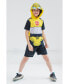 Фото #6 товара Boys Optimus Prime Bumblebee Megatron Athletic Pullover T-Shirt and Mesh Shorts Outfit Set to