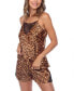 ფოტო #2 პროდუქტის Women's Satin Lace Cami and Shorts Pajama Set, 3-Piece