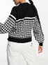 Threadbare Ski high neck jumper in houndstooth