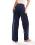 Vero Moda wide leg pull on trousers with elasticated waist in navy