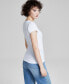 Фото #2 товара Women's Picot-Trim Cap-Sleeve T-Shirt, Created for Macy's