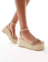 Фото #2 товара Glamorous espadrilles platform heeled sandals in gold diamante