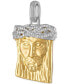 Фото #2 товара Esquire Men's Jewelry cubic Zirconia Jesus Portrait Pendant in Sterling Silver & 14k Gold-Plate, Created for Macy's