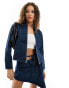 Фото #4 товара Weekday Gate co-ord denim biker jacket with seam detail in sapphire blue