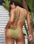 Фото #2 товара Wolf & Whistle x Malaika Terry Exclusive mix and match high leg tanga bikini bottom in khaki crinkle