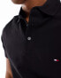 Фото #8 товара Tommy Hilfiger 1985 icon logo slim fit pique polo shirt in black