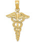 ფოტო #1 პროდუქტის Caduceus Charm Pendant in 14k Yellow Gold