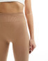 Фото #2 товара ONLY high waisted seamless leggings in tan