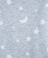 ფოტო #3 პროდუქტის Baby Boys Moons and Stars Footed Coverall with Hat, 2 Piece Set