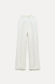 Zw collection straight fit linen blend trousers