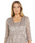 ფოტო #5 პროდუქტის Petite 2-Pc. Metallic-Lace Gown & Jacket Set