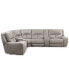Фото #5 товара CLOSEOUT! Terrine 6-Pc. Fabric Sectional with 2 Power Motion Recliners and 2 USB Consoles, Created for Macy's