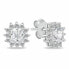 Sparkling silver earrings with zircons EA1051W - фото #1