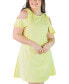ფოტო #5 პროდუქტის Plus Size Ruffle Cold Shoulder A Line Dress