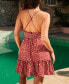 ფოტო #2 პროდუქტის Women's Red Sleeveless Square Neck Polka Dot Mini Beach Dress