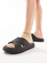 ASOS DESIGN Forever cross-strap chunky sliders in black