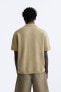 Cotton - linen knit polo shirt