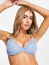 Фото #1 товара ASOS DESIGN Fuller Bust Melina lace underwired bra with sparkle elastic in cornflower blue